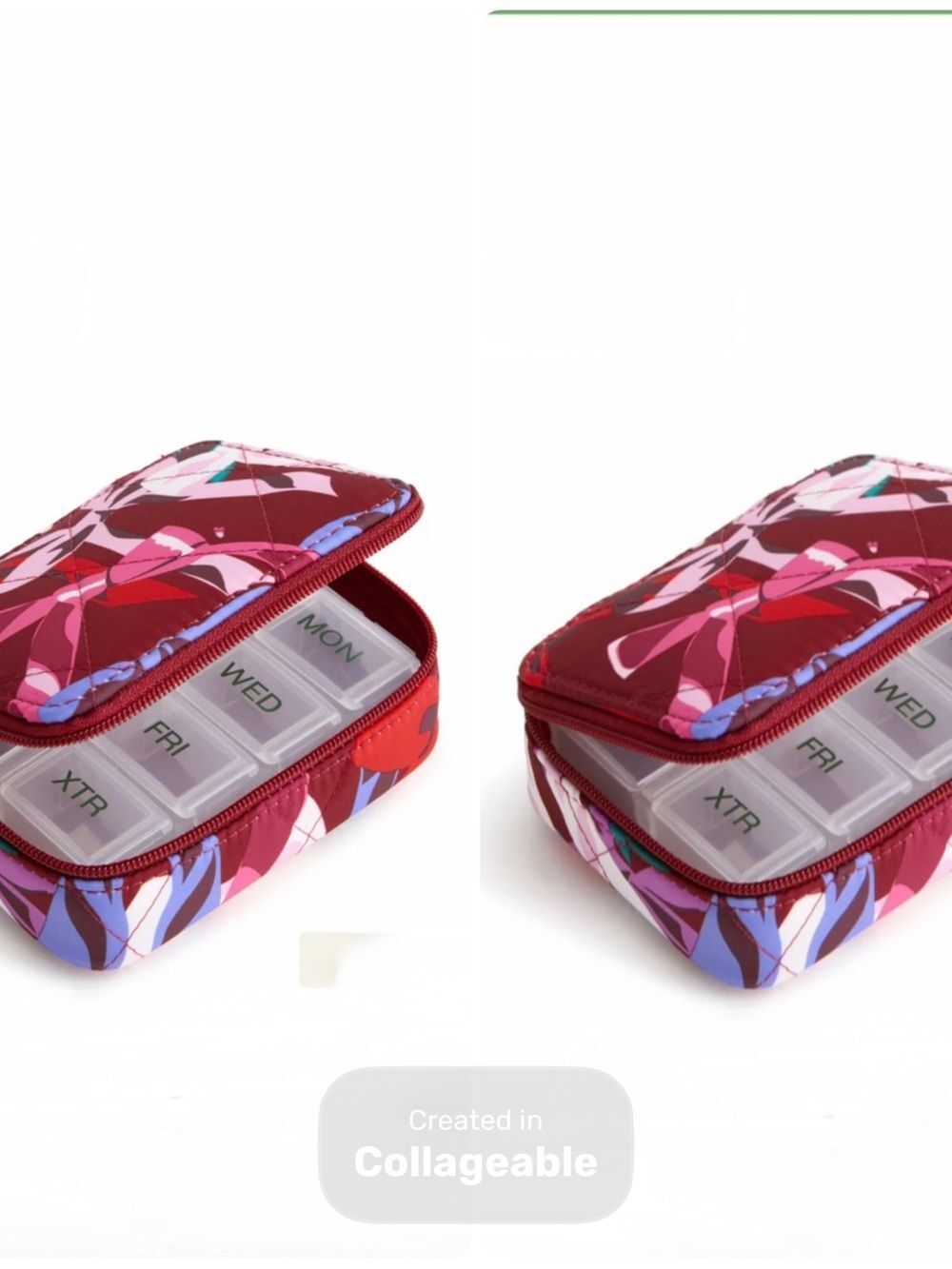 Vera Bradley Travel Pill Case Ultralight Bow Show Set of 2 NWT